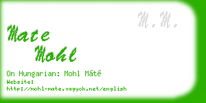 mate mohl business card